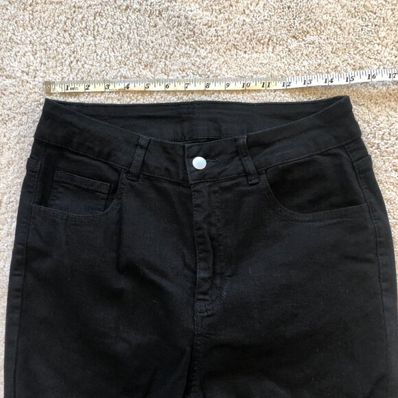 NWOT SHEIN EZwear Women's Plus High Waist Flare Leg Jeans Black 0XL/Size 12 - Picture 5 of 10